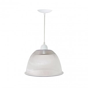 Luminaria Prismatica Bezelux 12'' Com Pendente Branco E27 Bz12Br