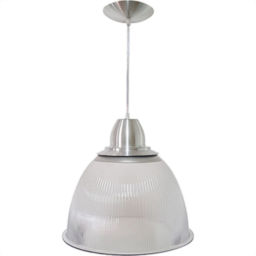 Luminaria Prismatica Bezelux 16'' Com Pendente Escovado Reforcado E27 Bzsf16Ec2 Luminaria Prismatica Bezelux 16'' Com Pendente Escovado Reforcado E27 Bzsf16Ec2