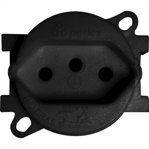 Tomada Piso Perlex 2 Polos +Terra 10A Preta 5711Pr Tomada Piso Perlex 2 Polos +Terra 10A Preta 5711Pr