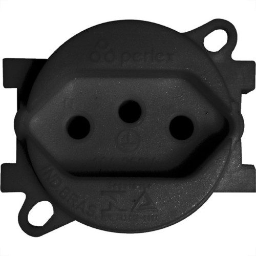 Tomada Piso Perlex 2 Polos +Terra 20A Preta 5715Pr Tomada Piso Perlex 2 Polos +Terra 20A Preta 5715Pr