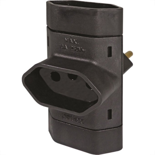 Pino 3 Saidas 2 Polos+Terra Perlex Preto 345Prc/10 - Kit C/10 Pino 3 Saidas 2 Polos+Terra Perlex Preto 345Prc/10 - Kit C/10