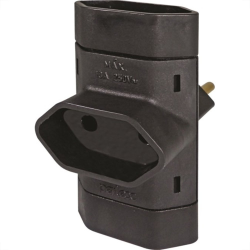 Pino 3 Saidas 2 Polos Perlex ''T'' Preto 245Prc/10 - Kit C/10 Pino 3 Saidas 2 Polos Perlex ''T'' Preto 245Prc/10 - Kit C/10