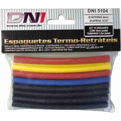 Espaguete Termo Retratil Dni 4Mm Com 15Pecas 5104 Espaguete Termo Retratil Dni 4Mm Com 15Pecas 5104