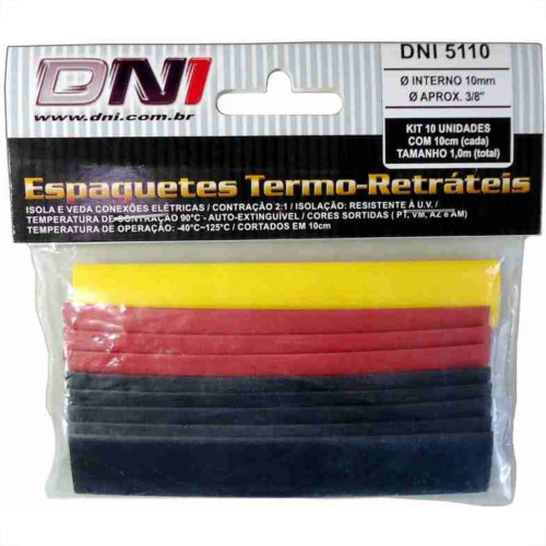 Espaguete Termo Retratil Dni 10Mm Com 10Pecas 5110 Espaguete Termo Retratil Dni 10Mm Com 10Pecas 5110