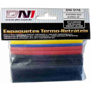 Espaguete Termo Retratil Dni 16Mm Com 10Pecas 5116