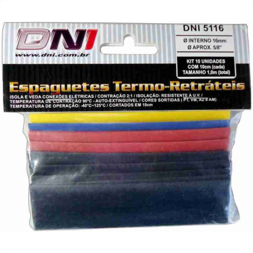 Espaguete Termo Retratil Dni 16Mm Com 10Pecas 5116 Espaguete Termo Retratil Dni 16Mm Com 10Pecas 5116