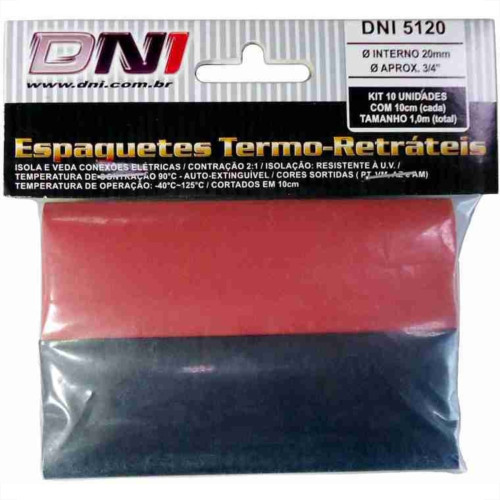 Espaguete Termo Retratil Dni 20Mm Com 10Pecas 5120 Espaguete Termo Retratil Dni 20Mm Com 10Pecas 5120