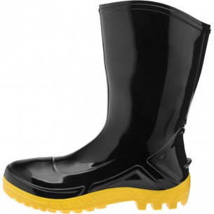 Bota Marluvas Preta Solado Amarelo (Cano Medio) 39 Par 6946039