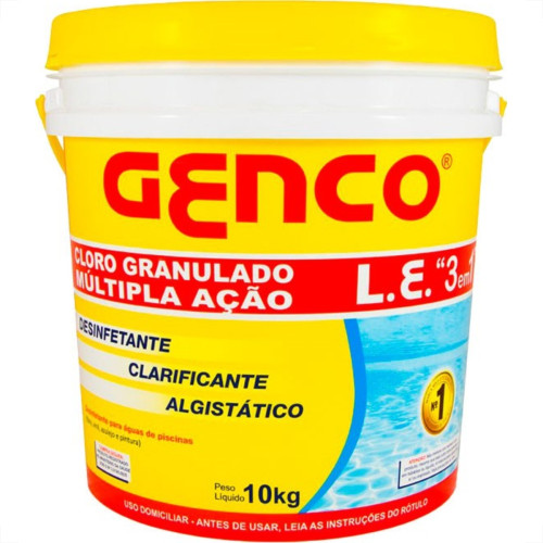 Cloro Genco Granulado 3x1 Multipla Acao 10kg 405248a Cloro Genco Granulado 3x1 Multipla Acao 10kg 405248a
