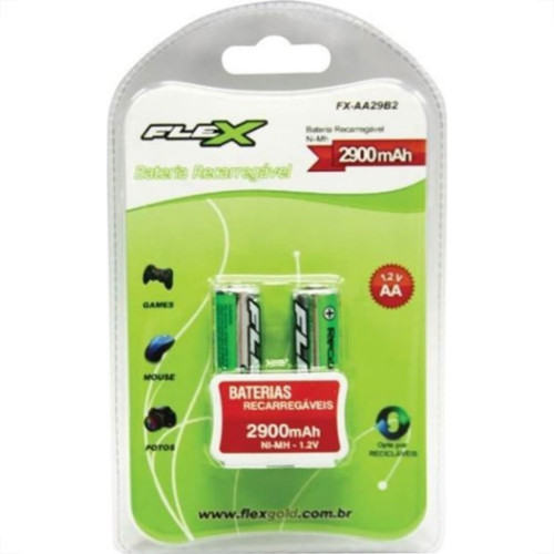 Pilha Recarregavel Flexgold Pequena ''Aa'' 2 Pecas 2900Mah Fx-Aa29B2 Pilha Recarregavel Flexgold Pequena ''Aa'' 2 Pecas 2900Mah Fx-Aa29B2