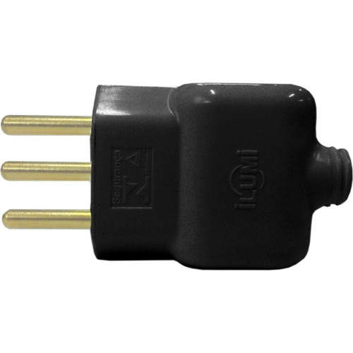 Pino Prensa Cabo Ilumi 2 Polos+Terra 10A Preto 14070Pct - Kit C/10 