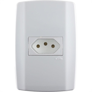 Conjunto Ilumi Slim 4X2 Branco Com Placa (1Tomada 20A) 80151