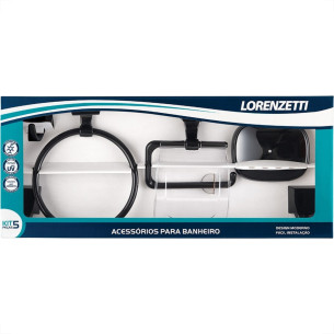 Acessorio Wc Lorenzetti Fortti Preto F24 Kit Com 5 Pecas 7140064