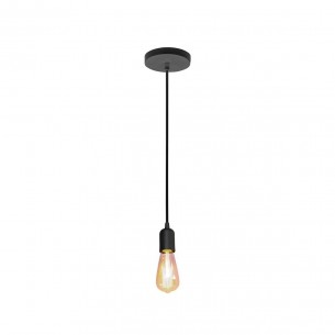 Luminaria Pendente Condulai Enerlux Solaris Preta Para Lampada Filamento 6472