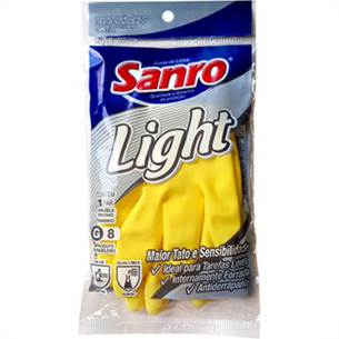 Luva Sanro Light Amarela P Par
