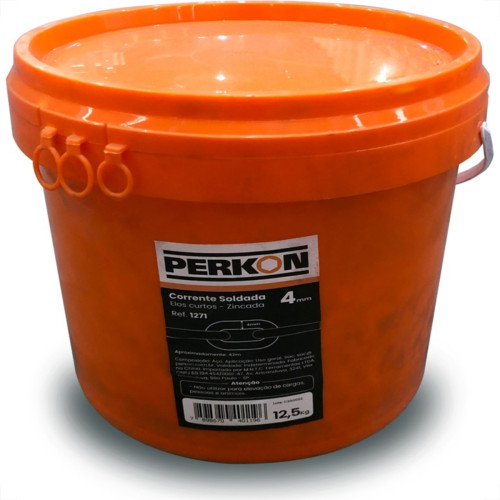 Corrente Soldada Perkon Zincada 4Mm 12,5Kg Aproximadamente 42M 1271