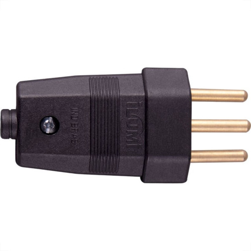 Pino Macho 2 Polos+Terra Ilumi 10A Preto 1407Pct - Kit C/10 Pino Macho 2 Polos+Terra Ilumi 10A Preto 1407Pct - Kit C/10
