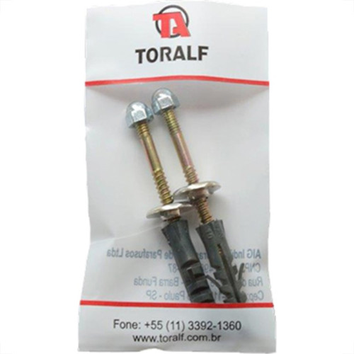 Parafuso Sanitario Toralf Bucha 10 Latonado 2Pecas 106810 Parafuso Sanitario Toralf Bucha 10 Latonado 2Pecas 106810