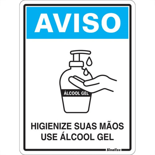 Placa Sinalizacao Poliestireno 15X20 ''Use Alcool Em Gel'' Cov02 Placa Sinalizacao Poliestireno 15X20 ''Use Alcool Em Gel'' Cov02