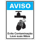 Placa Sinalizacao Poliestireno 15X20 ''Aviso Evite Contaminacao Lave As Maos'' 220Bt Placa Sinalizacao Poliestireno 15X20 ''Aviso Evite Contaminacao Lave As Maos'' 220Bt