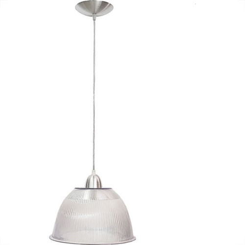 Luminaria Prismatica Bezelux 12'' Com Pendente Escovado E27 Bz12Ec Luminaria Prismatica Bezelux 12'' Com Pendente Escovado E27 Bz12Ec