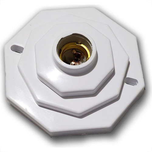 Plafonier Pvc Elite Oitavado Branco Soquete Porcelana 183 Plafonier Pvc Elite Oitavado Branco Soquete Porcelana 183