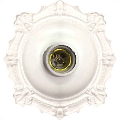 Plafonier Pvc Elite Decorativo Branco Soquete Porcelana 27 Plafonier Pvc Elite Decorativo Branco Soquete Porcelana 27