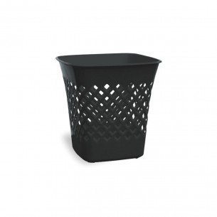 Cesto Papeleiro Plastico Shangri-La Quadrado Preto 24X24Cm 