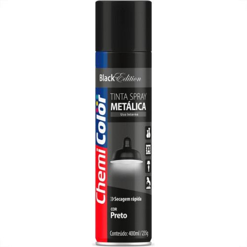 Tinta Spray Chemicolor Metalico Preto 400Ml Tinta Spray Chemicolor Metalico Preto 400Ml