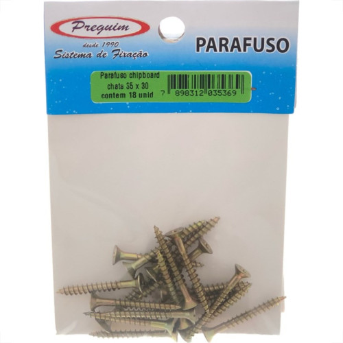 Cartela Parafuso Chipboard Preguim Cabeca Chata Philips 3,5X30 Com 18 Pecas 5369 Cartela Parafuso Chipboard Preguim Cabeca Chata Philips 3,5X30 Com 18 Pecas 5369