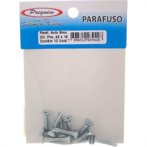 Cartela Parafuso Auto Brocante Preguim Flangeada Philips 4,2X19 Com 12 Pecas 9428 Cartela Parafuso Auto Brocante Preguim Flangeada Philips 4,2X19 Com 12 Pecas 9428