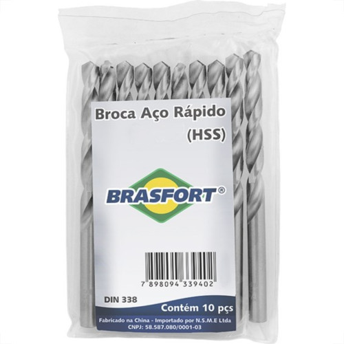 Broca Aco Rapido Brasfort 5,0Mm 7477 - Kit C/10 Broca Aco Rapido Brasfort 5,0Mm 7477 - Kit C/10