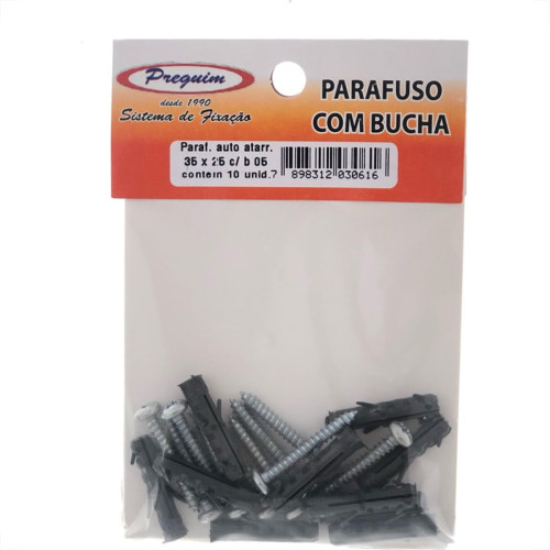Cartela Parafuso Auto Atarrachante Preguim Cabeca Panela Philips Com Bucha 05Mm Com 10 Pecas 0616 Cartela Parafuso Auto Atarrachante Preguim Cabeca Panela Philips Com Bucha 05Mm Com 10 Pecas 0616
