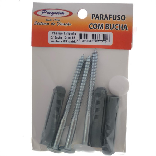 Cartela Parafuso Madeira Preguim Cabeca Tampinha Philips Com Bucha 10Mm Com 03 Pecas 7578 Cartela Parafuso Madeira Preguim Cabeca Tampinha Philips Com Bucha 10Mm Com 03 Pecas 7578