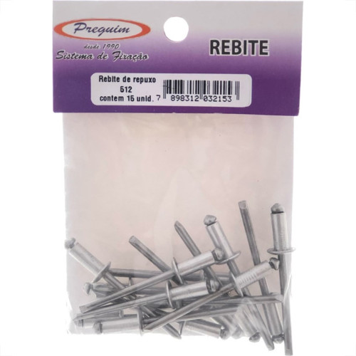 Cartela Rebite Preguim Aluminio Repuxo 512 Com 15 Pecas 2153 Cartela Rebite Preguim Aluminio Repuxo 512 Com 15 Pecas 2153