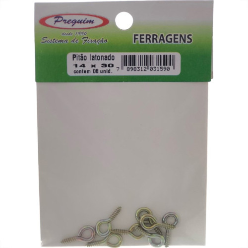 Cartela Pitao Bicromatizado Preguim 14X30 Com 08 Pecas 1590 Cartela Pitao Bicromatizado Preguim 14X30 Com 08 Pecas 1590