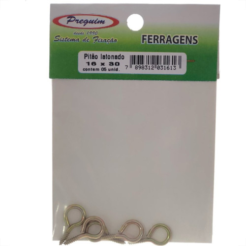 Cartela Pitao Bicromatizado Preguim 16X30 Com 05 Pecas 1613 Cartela Pitao Bicromatizado Preguim 16X30 Com 05 Pecas 1613