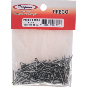 Cartela Prego Preguim Com Cabeca 08X08 (1,20X18mm) (1,20X18mm) Com 50 Gramas 1767
