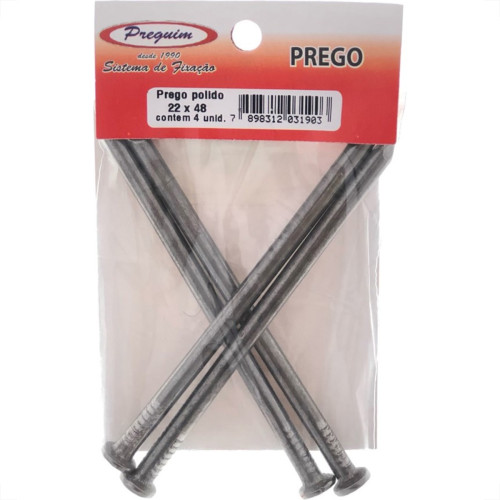 Cartela Prego Preguim Com Cabeca 22X48 (5,40X110mm) (5,40X110mm) Com 75 Gramas 1903