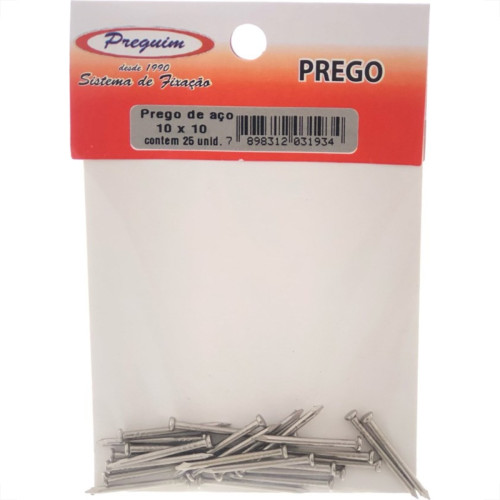 Cartela Prego Aco Preguim Com Cabeca 10X10 (1,50X23mm) (1,50X23mm) Com 25 Pecas 1934 Cartela Prego Aco Preguim Com Cabeca 10X10 (1,50X23mm) (1,50X23mm) Com 25 Pecas 1934