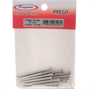 Cartela Prego Aco Preguim Com Cabeca 17X21 (3,00X48mm) (3,00X48mm) Com 12 Pecas 1972