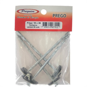 Cartela Prego Telheiro Preguim Galvanizado 18X36 (3,40X83mm) (3,40X83mm) Com 04 Pecas 7912