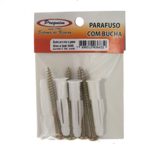 Cartela Bucha Fixacao Preguim Baiano/Gesso 08 Com Parafuso Com 04 Pecas   6632