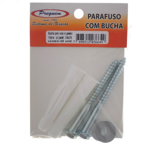 Cartela Bucha Fixacao Preguim Baiano/Gesso 10 Com Parafuso Com 02 Pecas   6649