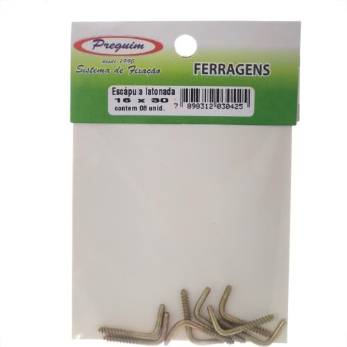 Cartela Escapula Bicromatizada Preguim 16X30 Com 08 Pecas 0425 Cartela Escapula Bicromatizada Preguim 16X30 Com 08 Pecas 0425