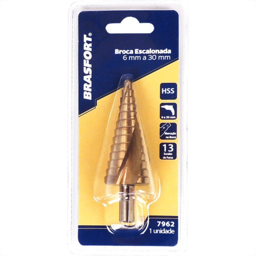 Broca Escalonada Brasfort 6 A 30Mm 7962 Broca Escalonada Brasfort 6 A 30Mm 7962