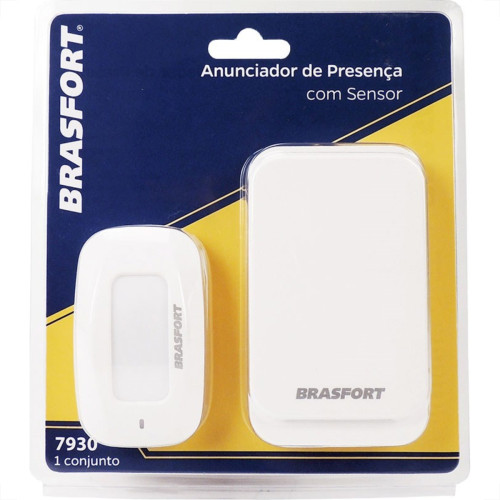 Anunciador De Presenca Brasfort Com Sensor Branco 7930 Anunciador De Presenca Brasfort Com Sensor Branco 7930