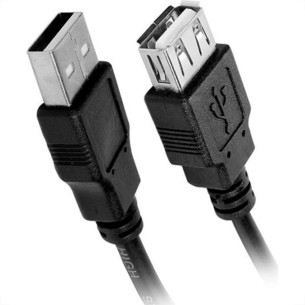 Cabo Usb 2.0 - Usb A Macho + Usb A Femea 2.0 - 1.80M - Preto   018-3277