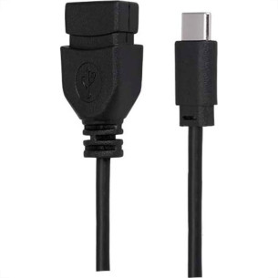 Cabo Tipo C Mobile - Tipo C + Usb A Femea - 17Cm - Preto   018-0114