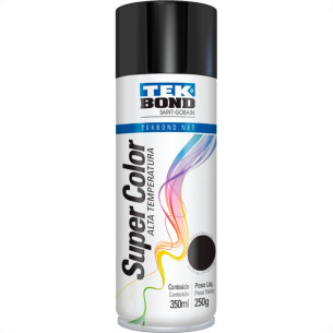 Tinta Spray Tekbond Alta Temperatura Preto Brilhante 350Ml 